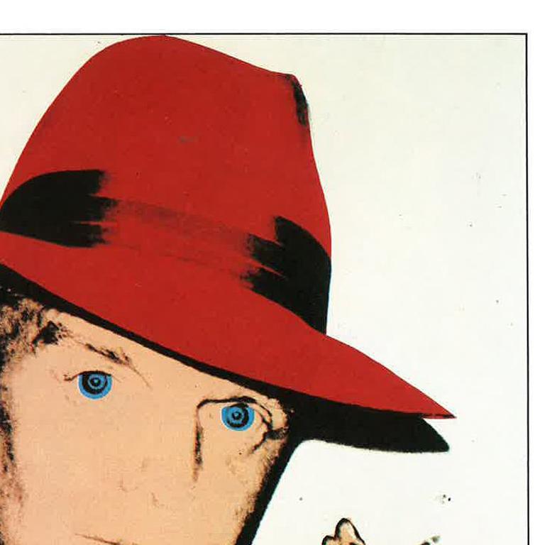 Vintage reproductive print after Warhol, Truman Capote - Red Fedora For Sale 1