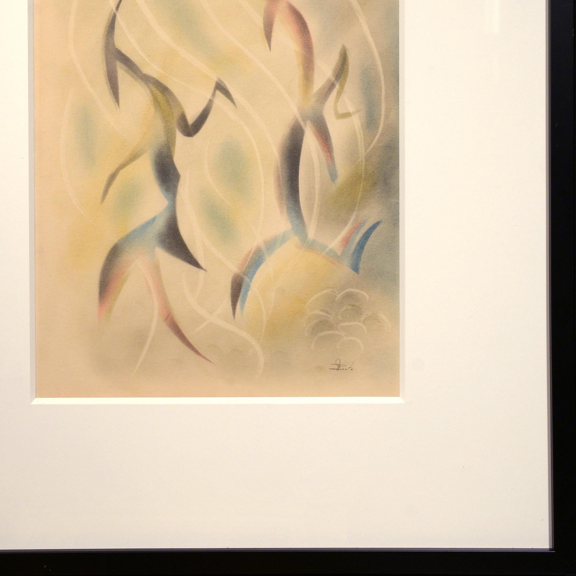 Born in San Francisco, California in 1884, painter and printmaker Rudolf Von Huhn studied and earned a degree in engineering in Germany and didn’t devote himself full-time to his art until after 1947. Von Huhn exhibited at the Whitney Museum of