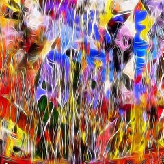 Rain on the Boulevard, Mixed Media on Metal