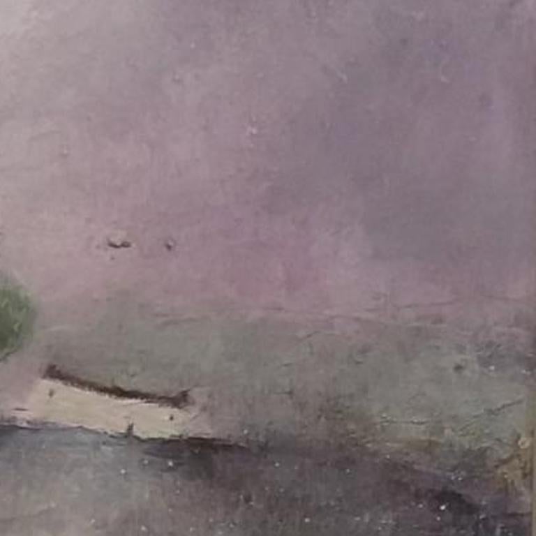 Luna di lavanda, pittura astratta di paesaggio, viola, arte di campagna, Lisa House 3