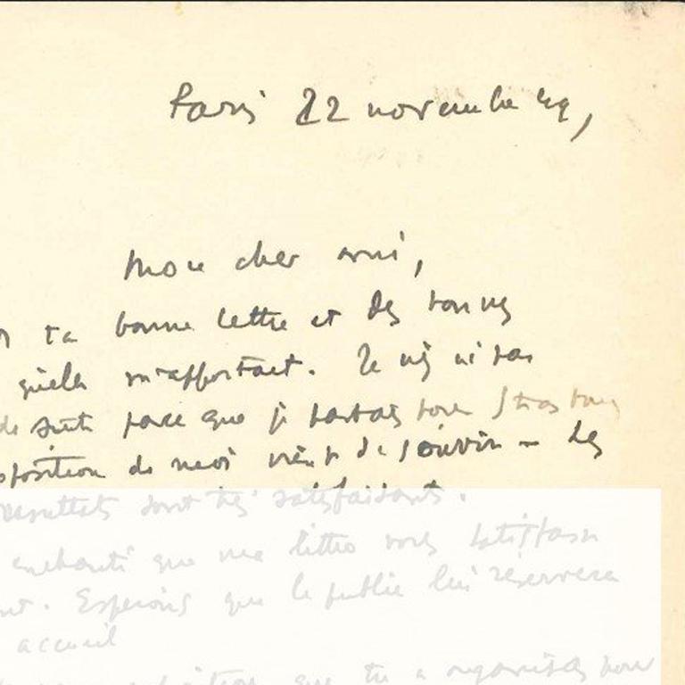 Lettera firmata di André Masson - Anni '40 - Surrealismo in vendita 1