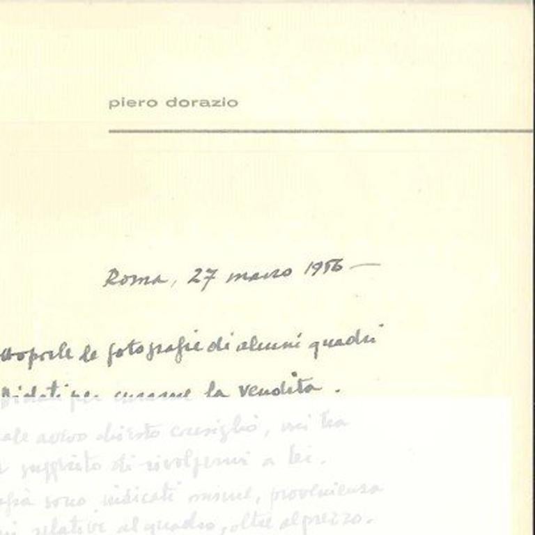 Lettre autographe de Piero Dorazio - Années 1950 - Contemporaine en vente 1