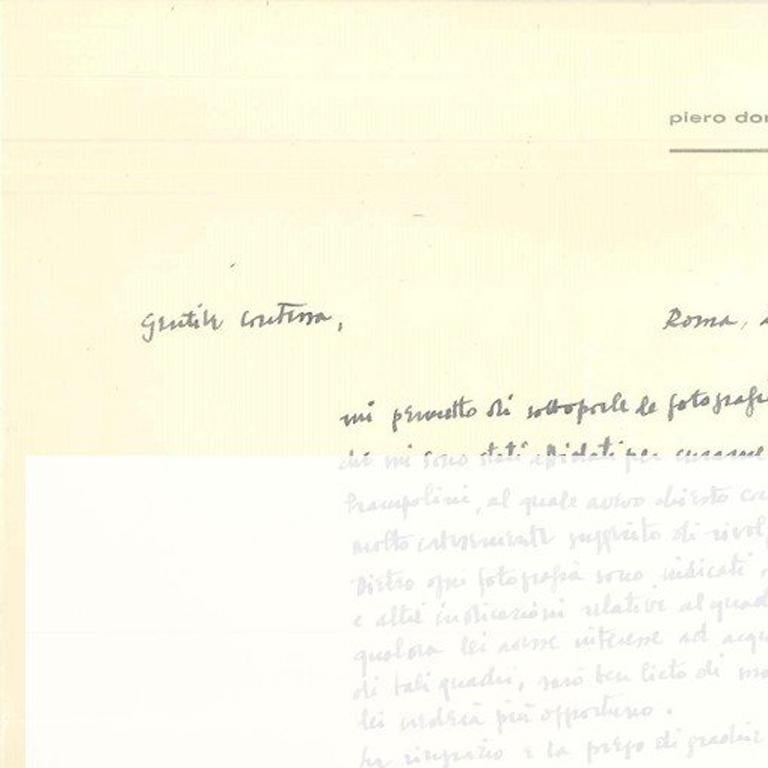 Lettre autographe de Piero Dorazio - Années 1950 - Contemporaine en vente 2