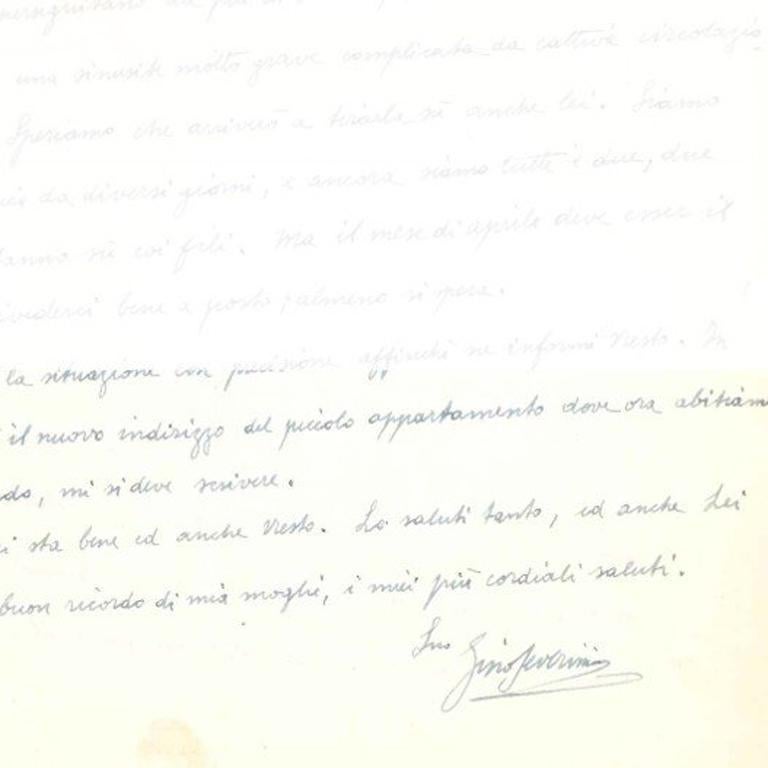 Autogramm-Brief an Veno Pilon  - 1950er Jahre - Gino Severini - Futurist im Angebot 3