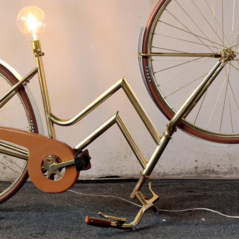 Erika Calesini, Cycle Lamp, 2018, Recycled Bicycle and Light For Sale 4