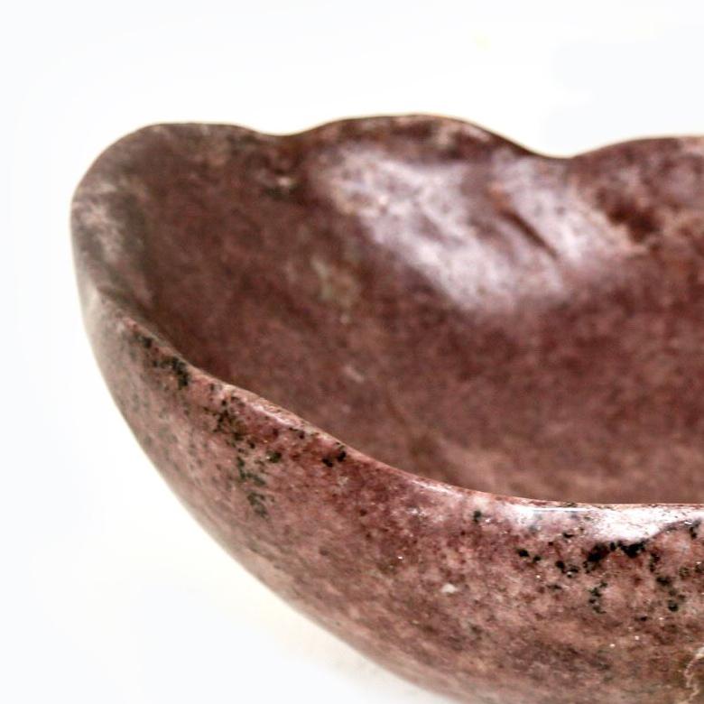 Bumi. Lepidolite Contemporary stone bowl handcarved.  - Sculpture by SHAMVA