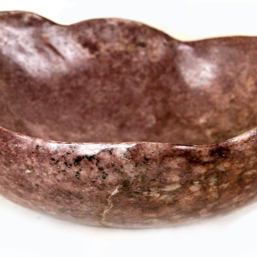 Bumi. Lepidolite Contemporary stone bowl handcarved.  - Abstract Sculpture by SHAMVA