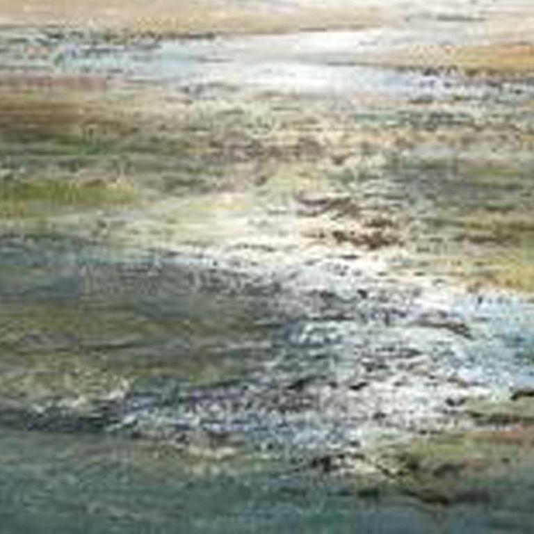 Raincoats and Wellingtons - Large Canvas Print, seascape, landscape, blue For Sale 1