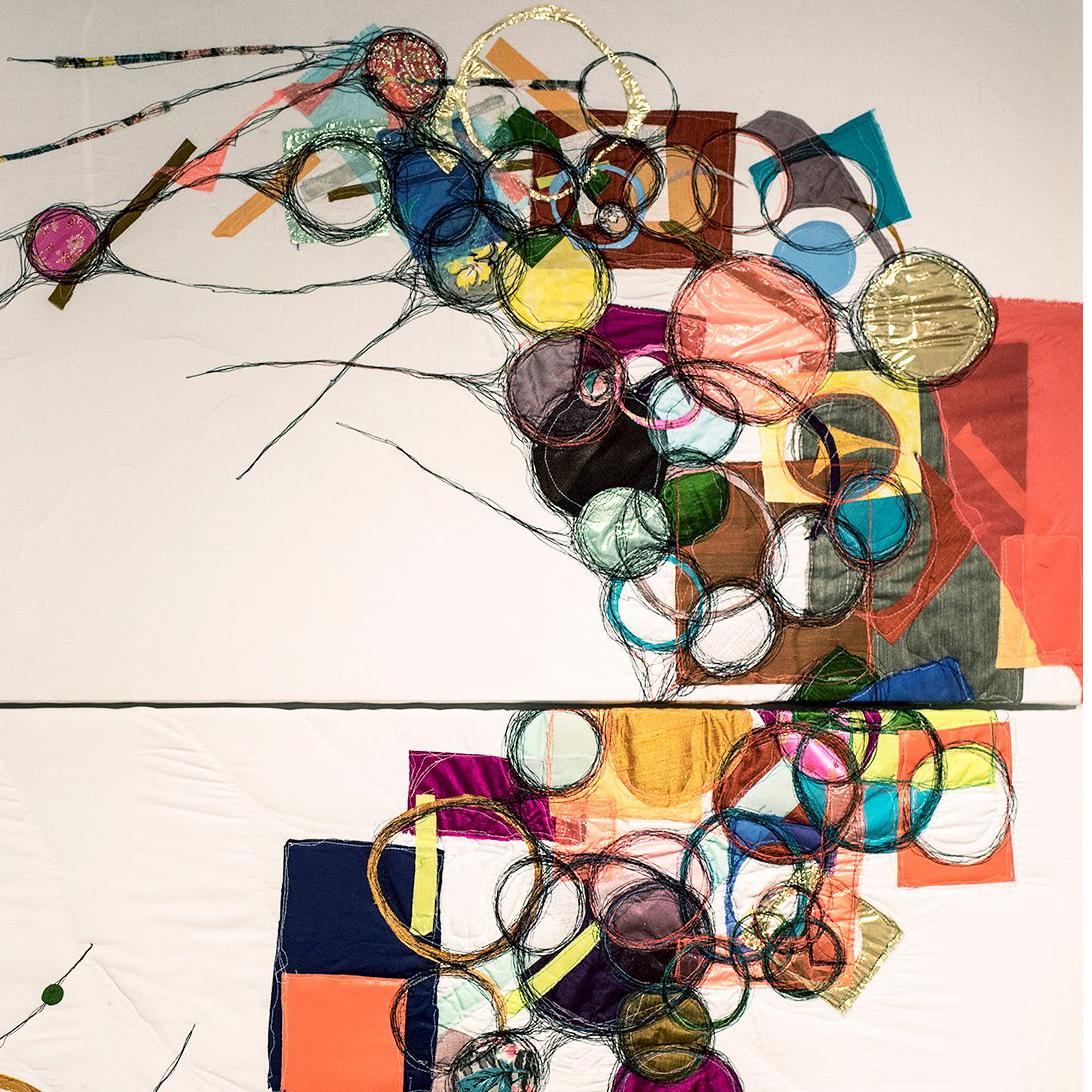 full circle, 2018, fabric and thread, two panels, by Erin McAllister For Sale 3