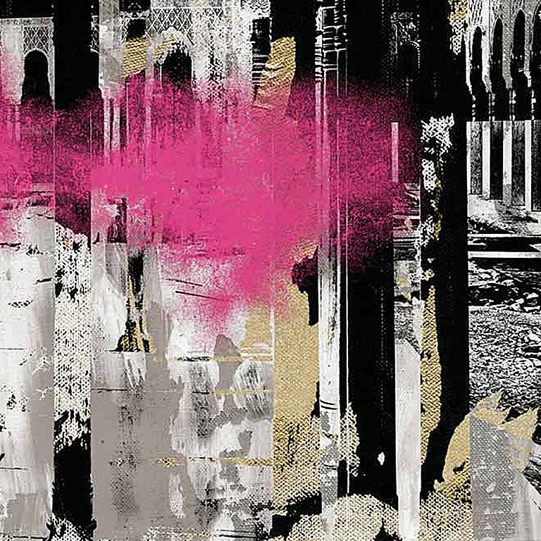 ALHAMBRA(PINK) Serigraph Architecture Abstract Painting Pedro Peña For Sale 1