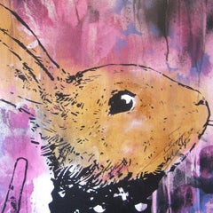 Green Fingers unique work limited edition screenprint street art , urban art
