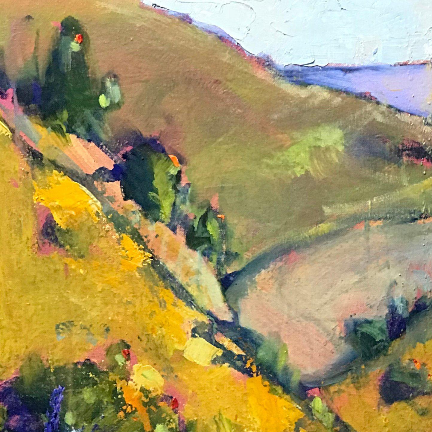 Curve in the Road - Impressionist Painting by James Hartman