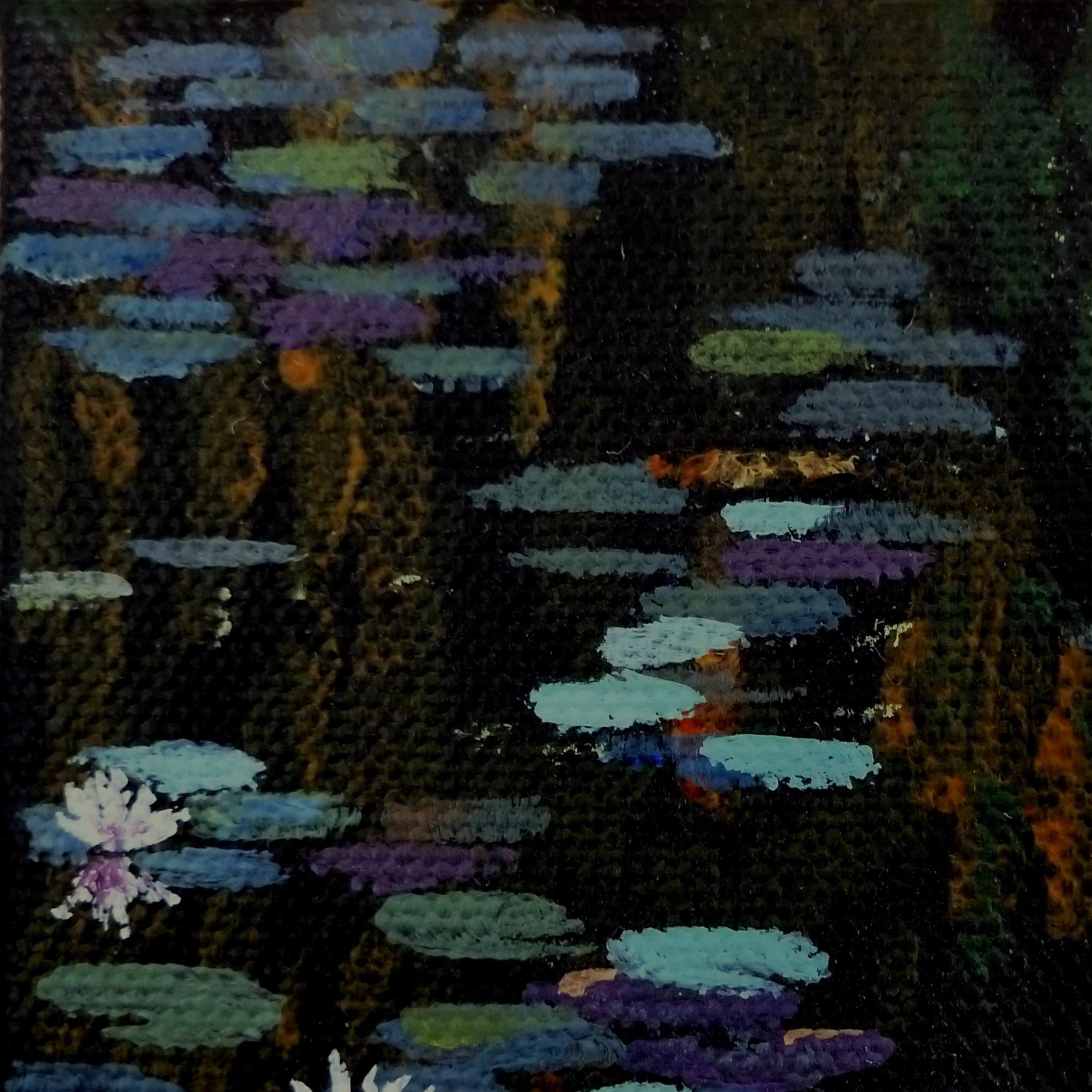 Floating Lilypads II - Abstract Impressionist Painting by Catherine McCargar