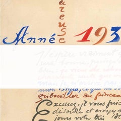 Bonne Année - 1930s - Louis Marcoussis - Painted Manuscript of Best Wishes