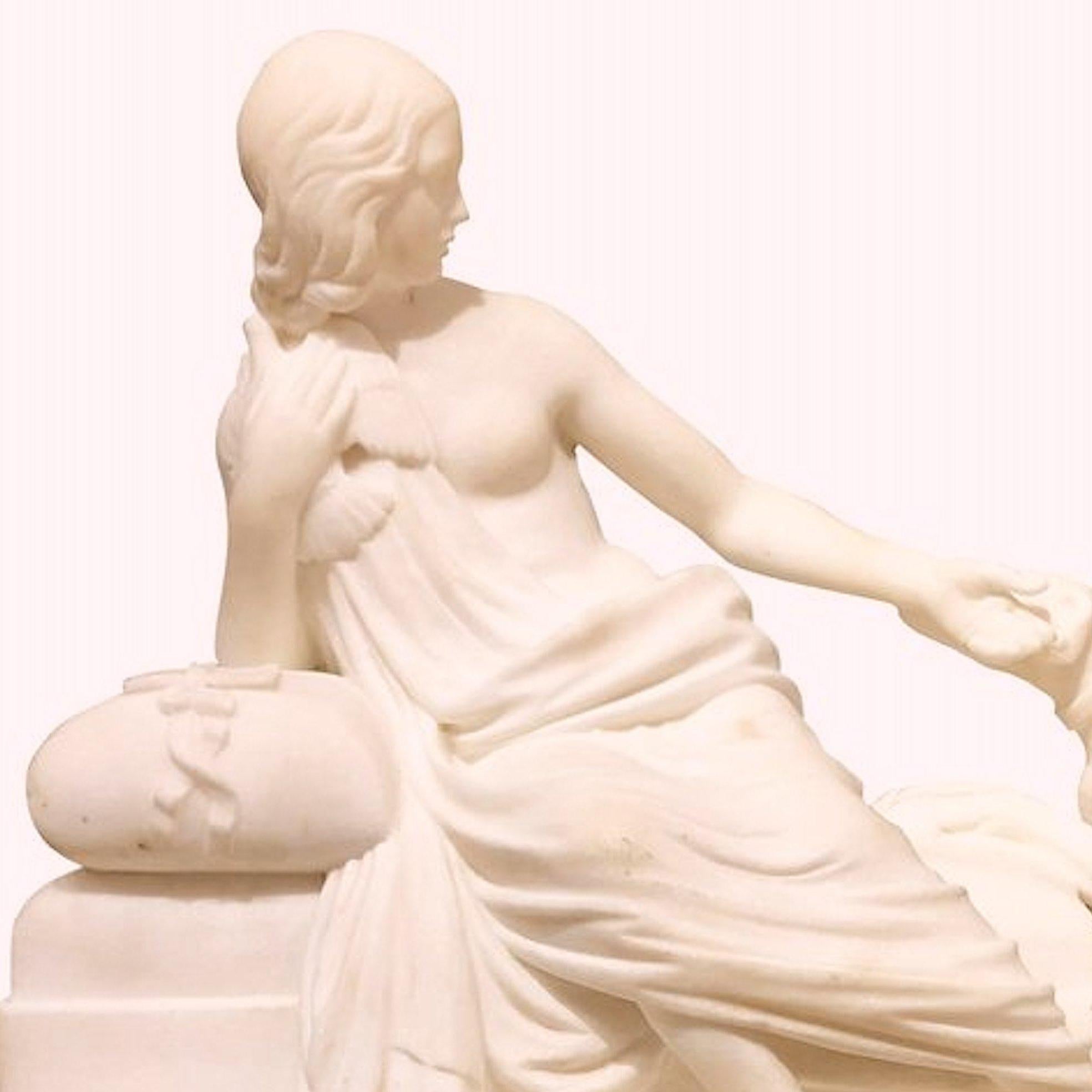 Her Faithful Companion - Beige Figurative Sculpture by Holme Cardwell