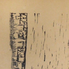 Plaza de la ciudad Impresión xilográfica naturalista