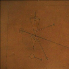 Ohne Titel - Chinatusche auf braunem Papier - 1959