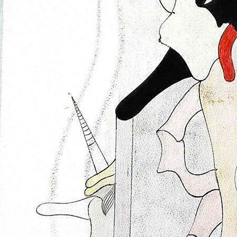 Senza titolo - Tecnica mista con cartone - 1974 in vendita 2