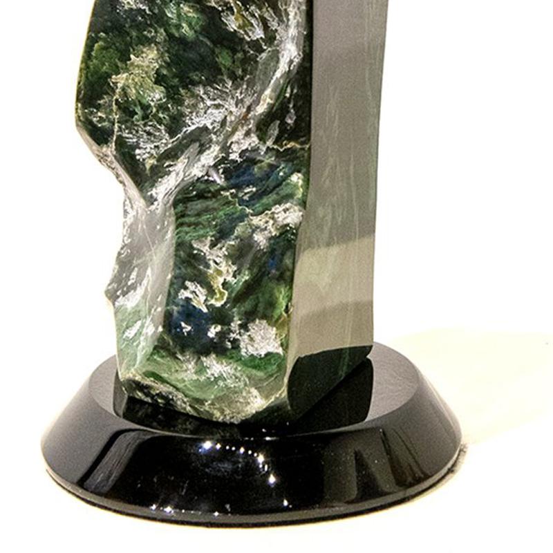 NEPHRITE JADE, OBSIDIAN

Lyle Sopel's sculptures are created using jade and other precious gemstones from around the globe. These harder than steel small to mid-sized boulders are sculpted with diamond tipped saws and grindstones. Each sculpture