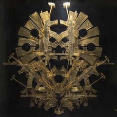 Postcolombino 27, , 21century, modern, object, gold leaf, arms, AK47