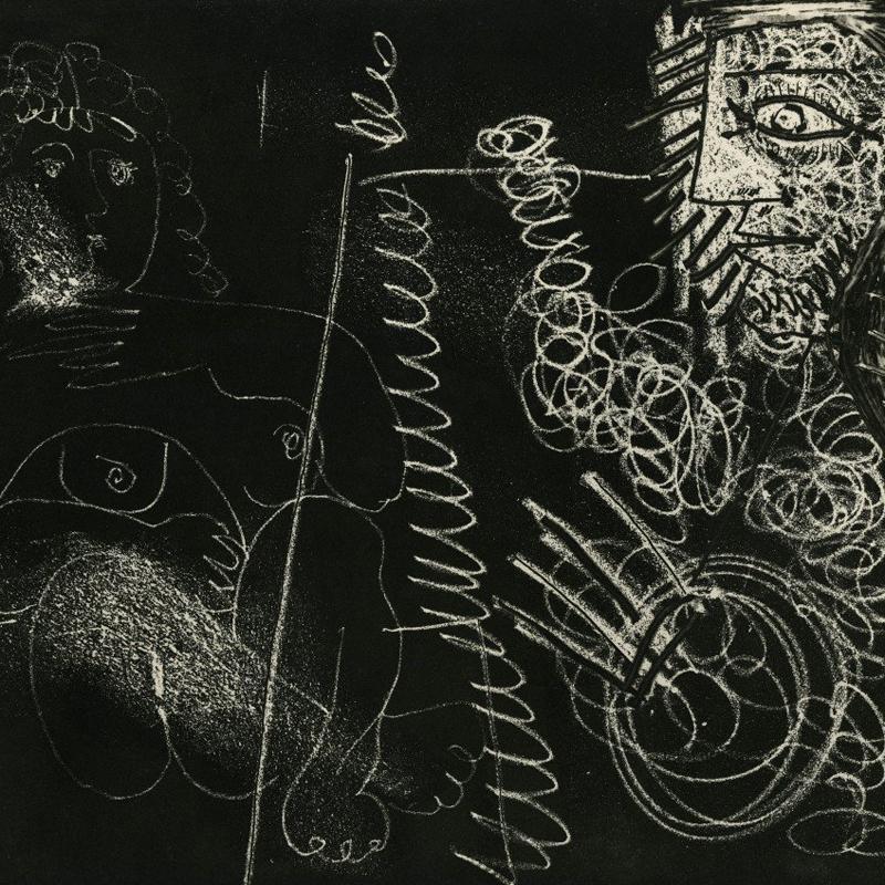 Peintre et Modele - Print by Pablo Picasso