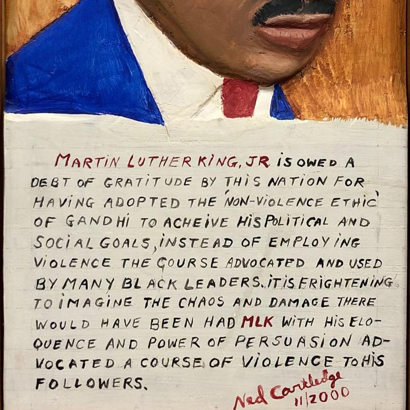 Martin Luther King Jr. - Outsider Art Sculpture by Ned Cartledge