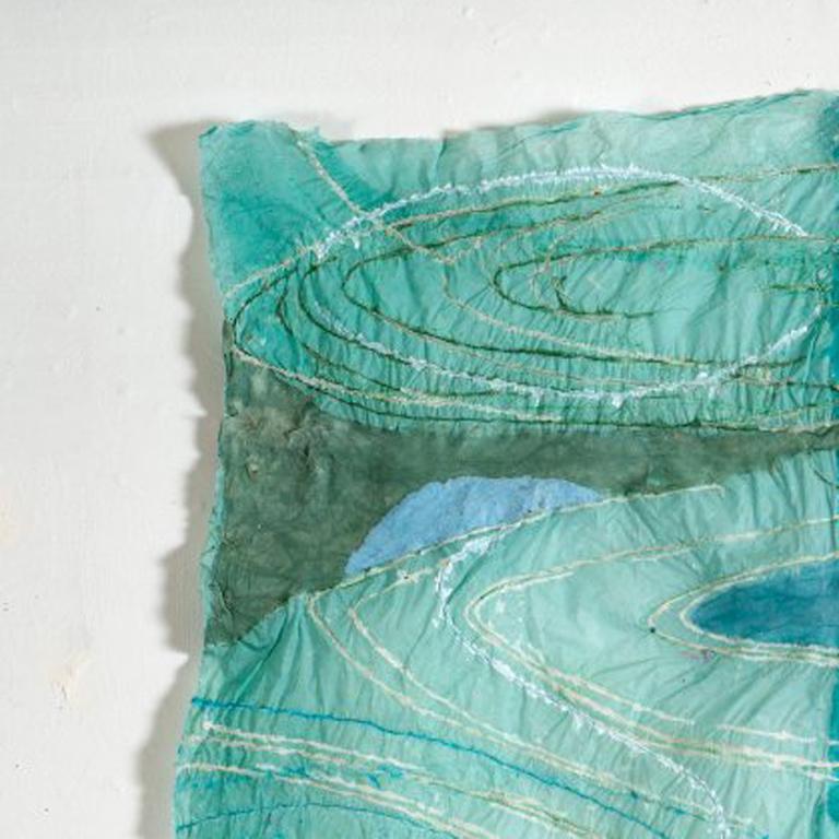 Nancy Cohen
Reversing Falls, 2018
paper pulp on handmade paper
49 x 53 in.

This original abstract artwork by Nancy Cohen is constructed in her unique signature style of working with pigmented paper pulp to create sculptural works on paper.  This