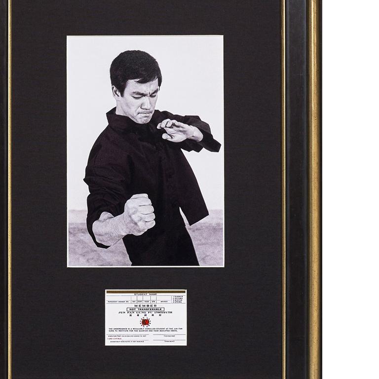 Bruce Lee. A Framed Vintage Jun Fan Gung Fu Card - Body Hook 1