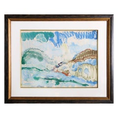 High Surf Orient Bay, St. Martin, Monotype à l'huile abstrait de Romare Bearden