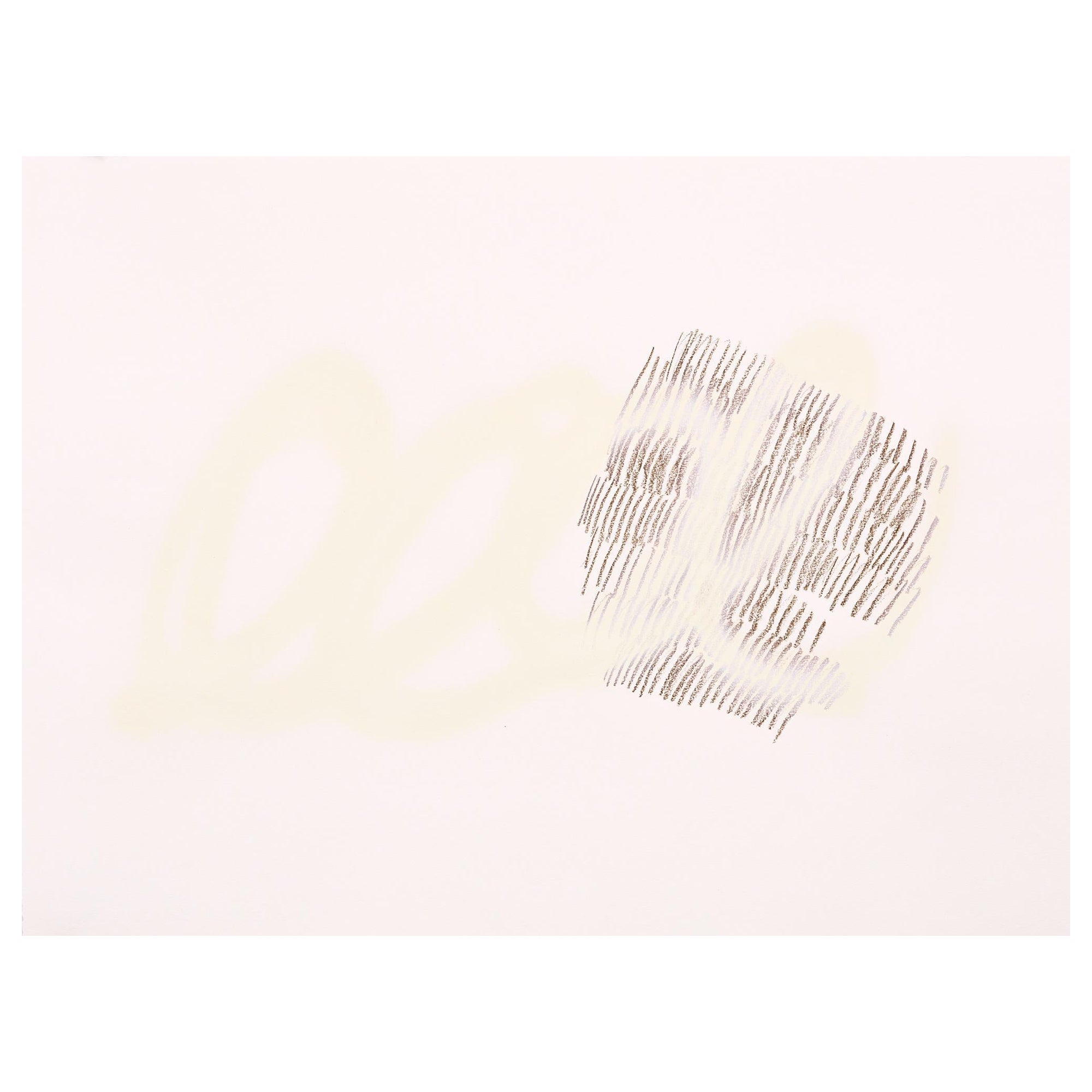 Mel Reese Landscape Art - "Snow Blanket", contemporary abstract winter landscape, spray 
crayon on paper