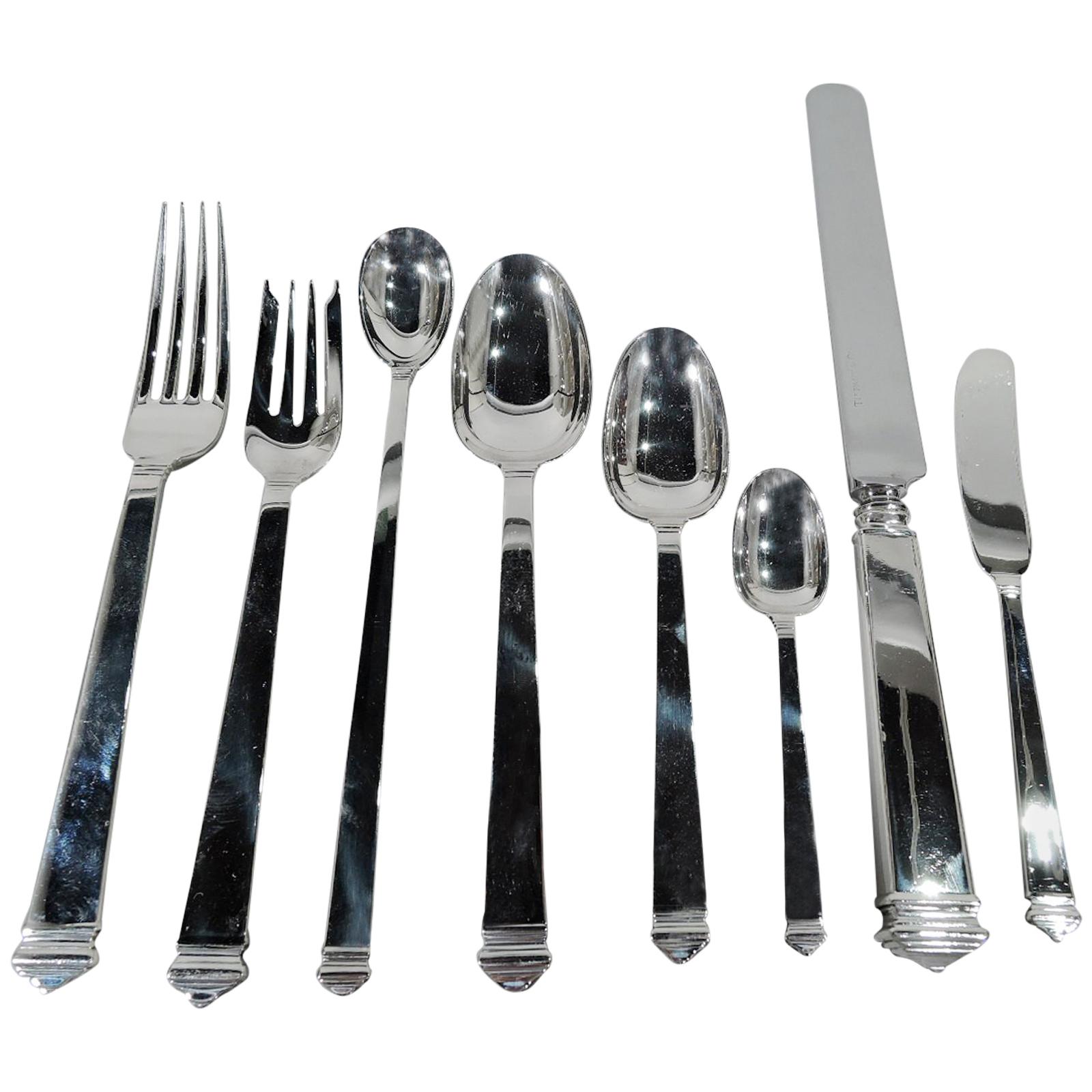 Tiffany Hampton Sterling Silver Dinner Set for Eight with 92 Pieces