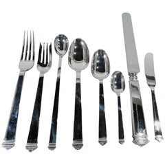 Tiffany Hampton Sterling Silver Dinner Set for Eight with 92 Pieces