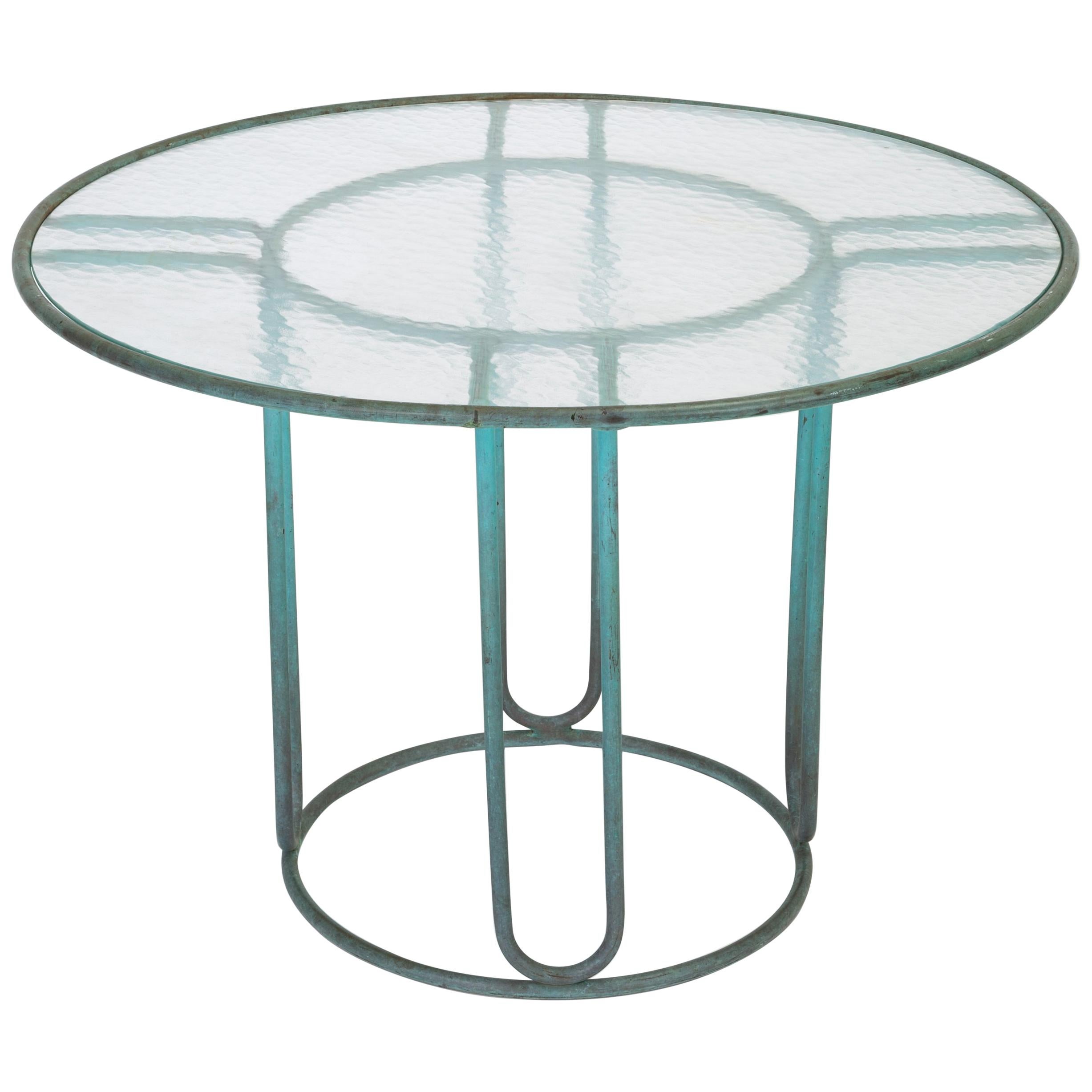 Walter Lamb Round Patio Dining Table with Glass Top