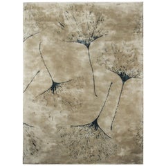 Macushi Hand-Tufted Tencel Rug in Sand with Tree Pattern