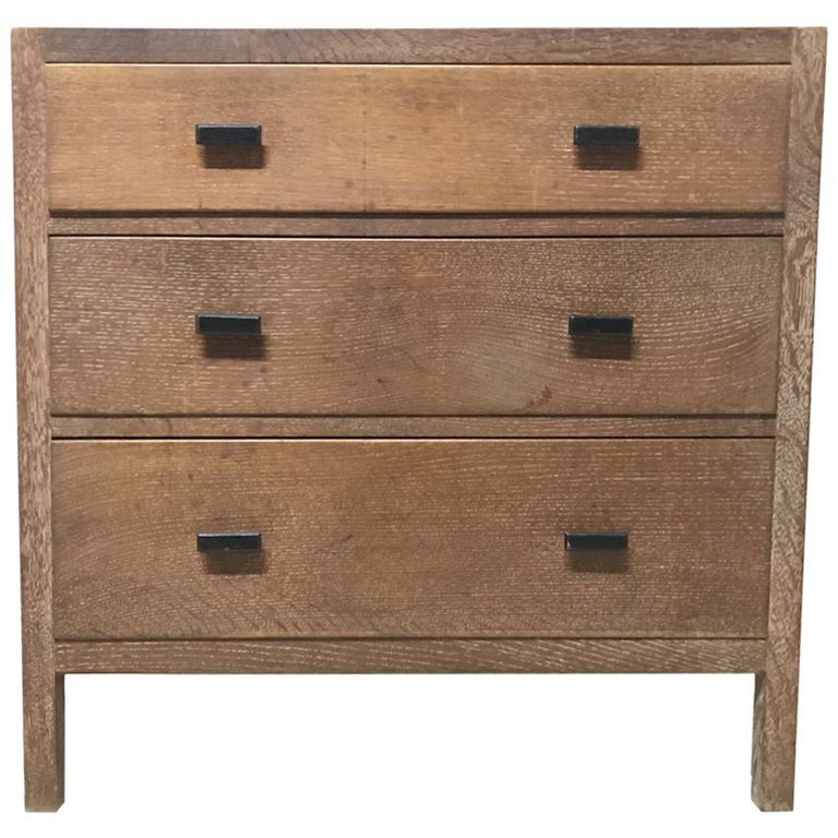 Heals Attributed A Limed Oak Petite Chest Of Three Drawers With
