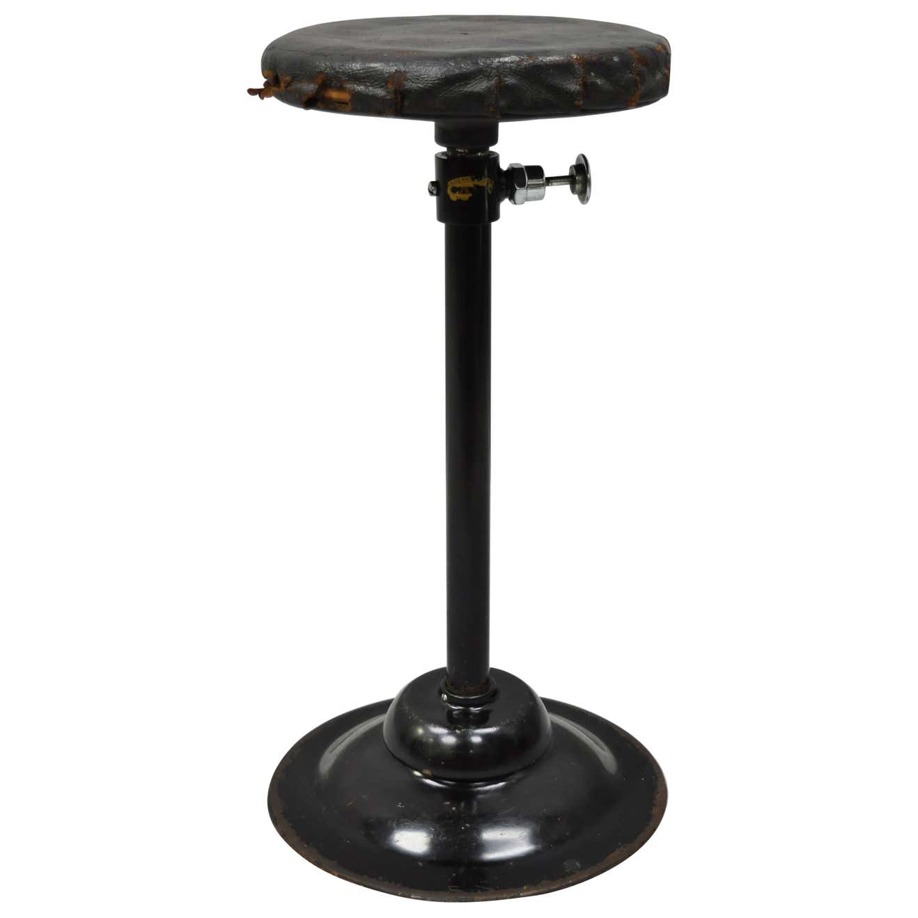 Articulating Industrial Modern Brown Leather Adjustable Work Stool by ...