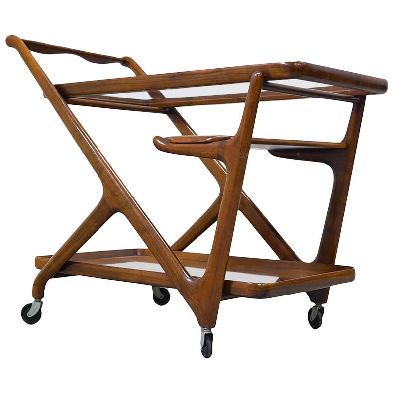 Mid-Century Modern Cesare Lacca Trolley with Serving Tray, 1960s