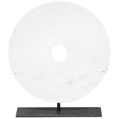 White Hardstone Incised Bi Disc