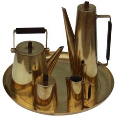 Modernist Italian Brass Tea Set