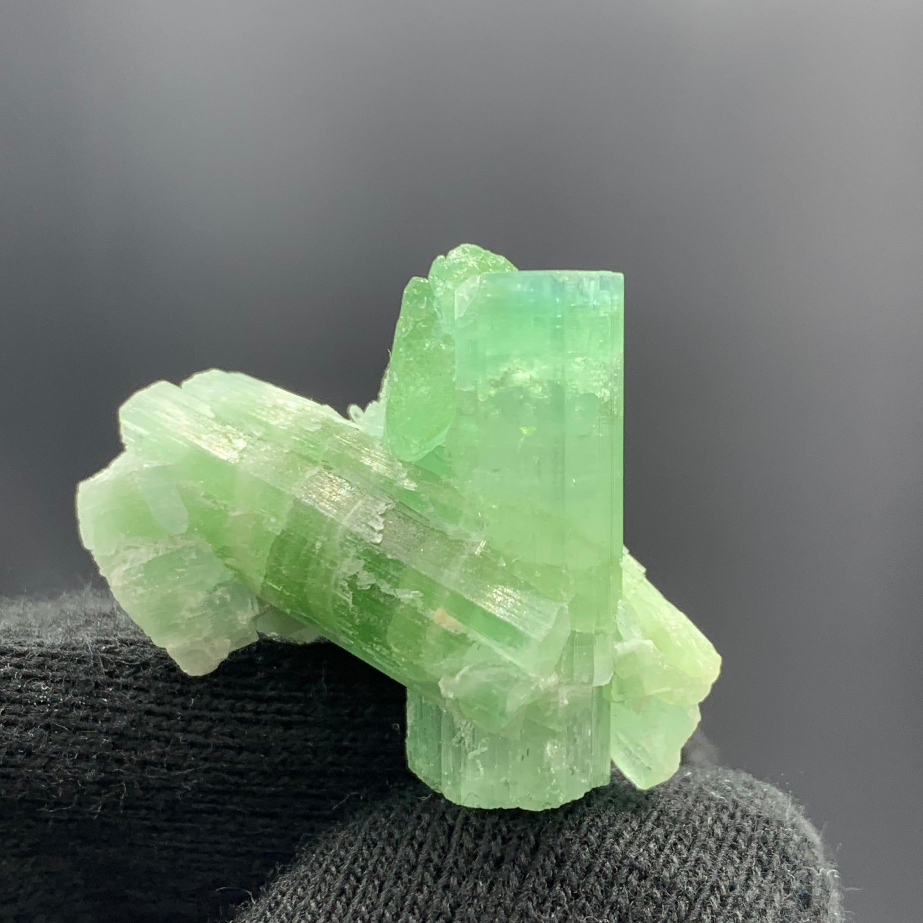 Adam Style 11.22 Gram Green Tourmaline Crystal Cluster From Kunar, Afghanistan  For Sale