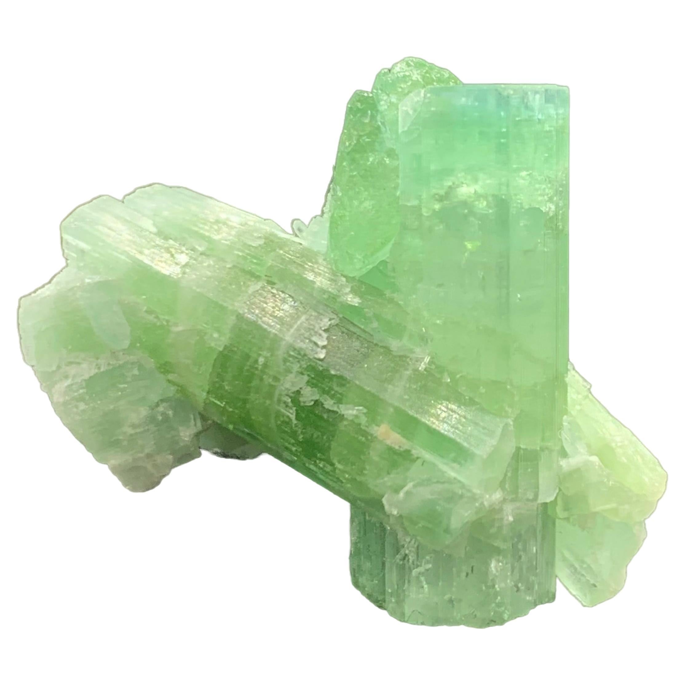11.22 Gram Green Tourmaline Crystal Cluster From Kunar, Afghanistan  For Sale