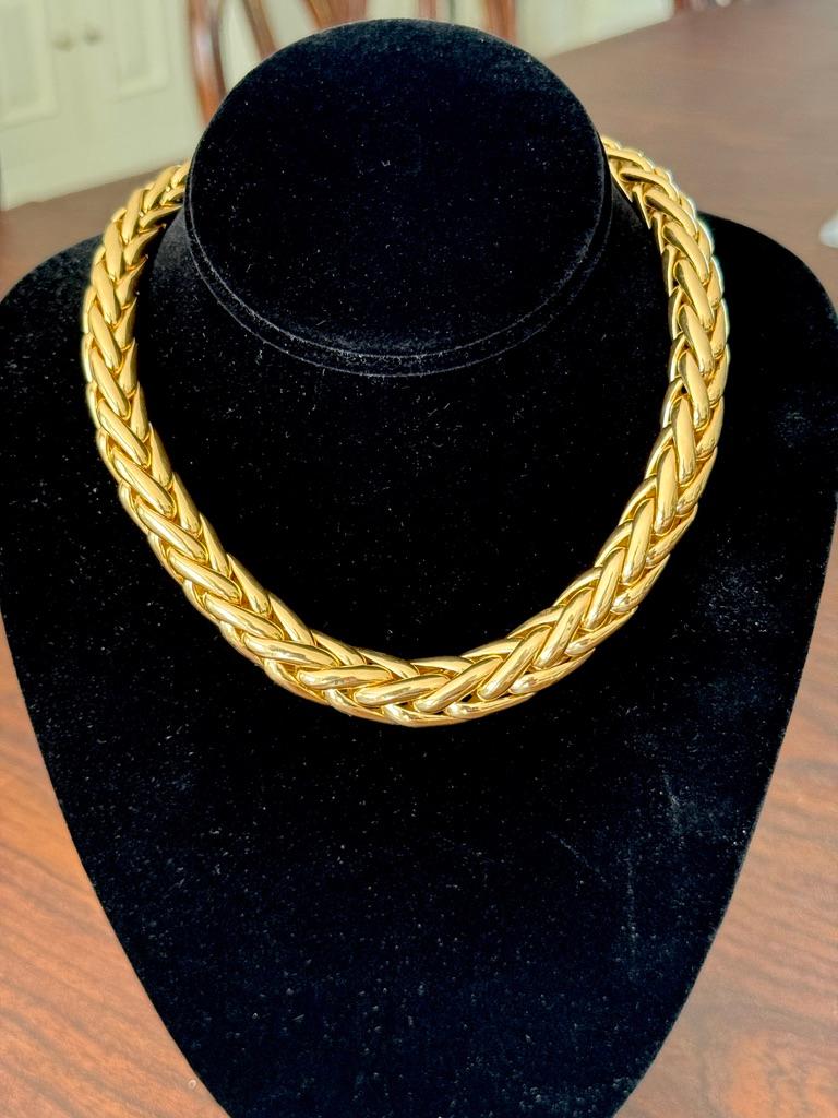 112.23 Gram Italian 18K Yellow Gold Braided Necklace For Sale 2