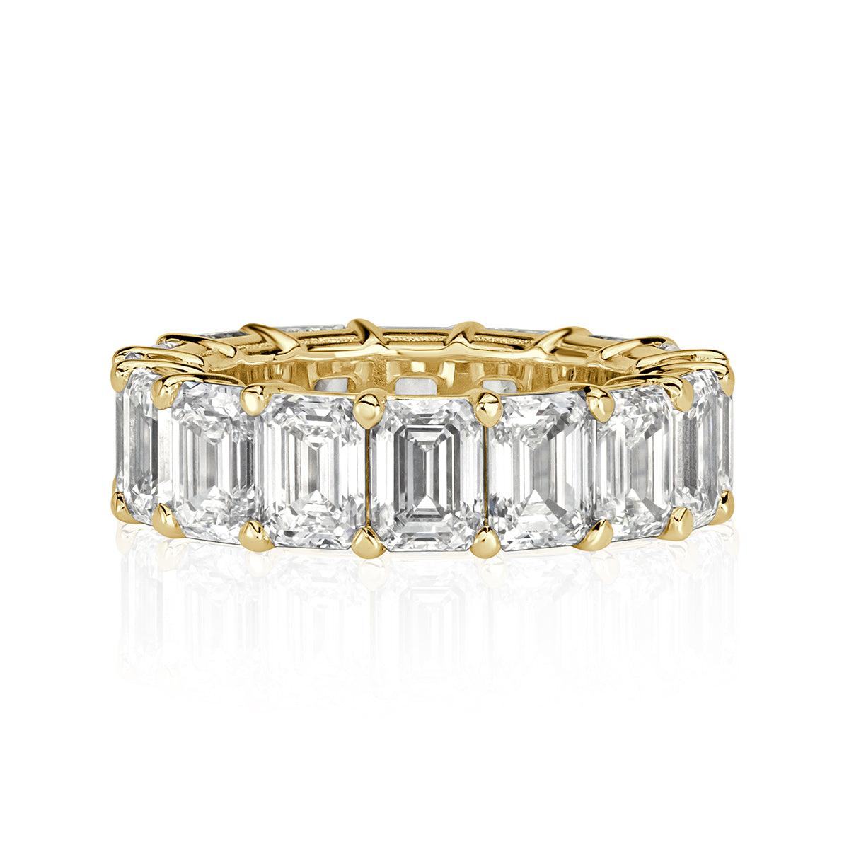11.23ct Emerald Cut Diamond Eternity Band in 18k Yellow Gold