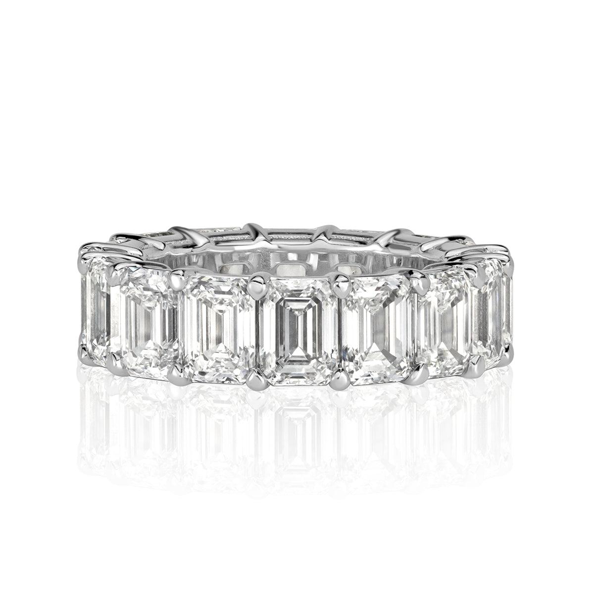 11.23ct Emerald Cut Diamond Eternity Band in Platinum For Sale