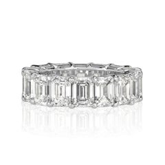 11.23ct Emerald Cut Diamond Eternity Band in Platinum