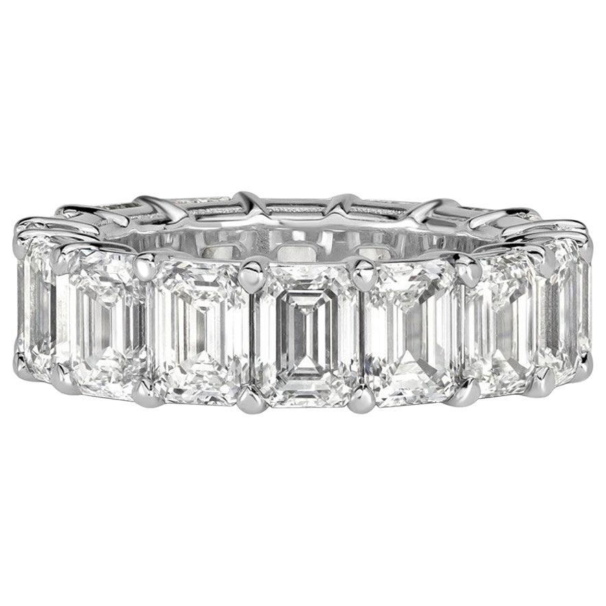 11.23ct Emerald Cut Diamond Eternity Band in Platinum