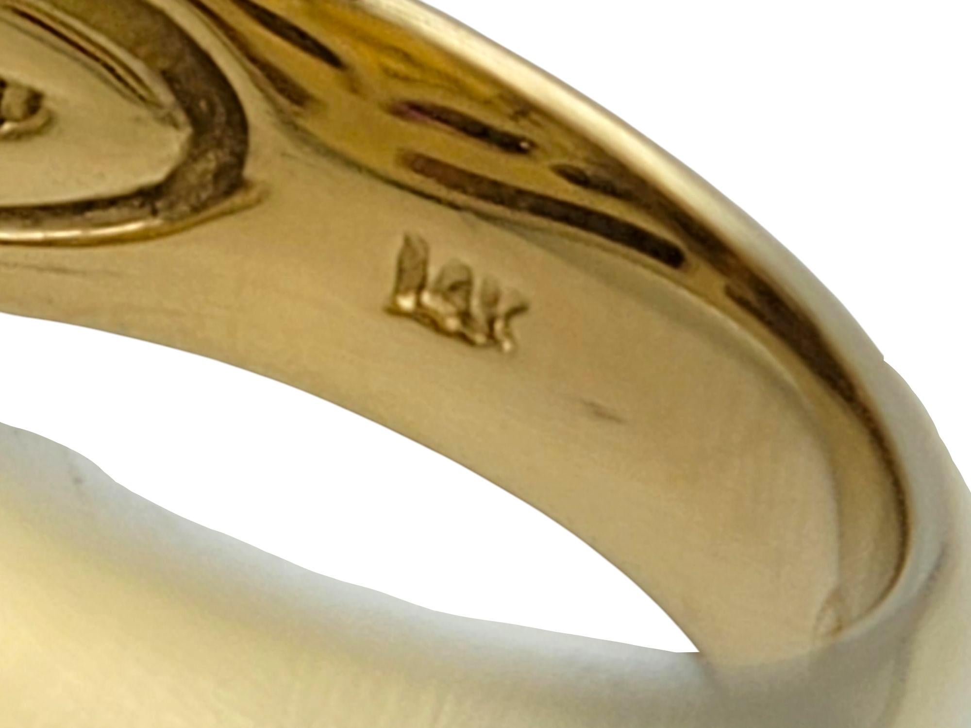 Women's 11.24 Carat Citrine East West Ring with Rubies & Diamonds 14 Karat Yellow Gold For Sale