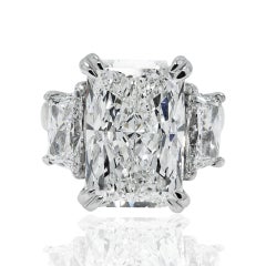 11.24 Carat Radiant Diamond Ring Brilliant White 18K Gold Iconic Heirloom