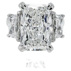 11.24 Carat Radiant Diamond Ring Brilliant White 18K Gold Iconic Heirloom
