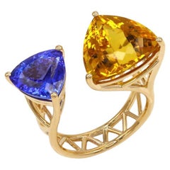 11.25 Carat Beryl Tanzanite Cocktail Ring